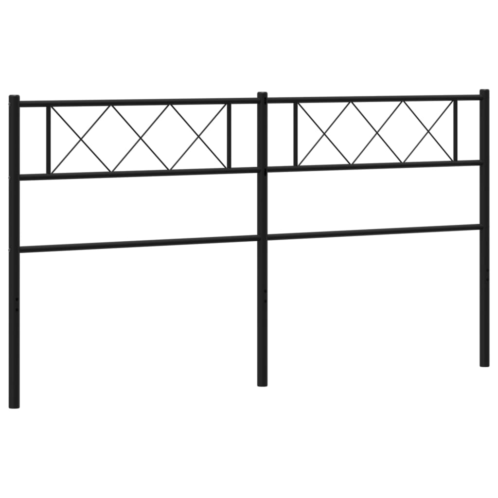 vidaXL Metal Headboard Black 200 cm