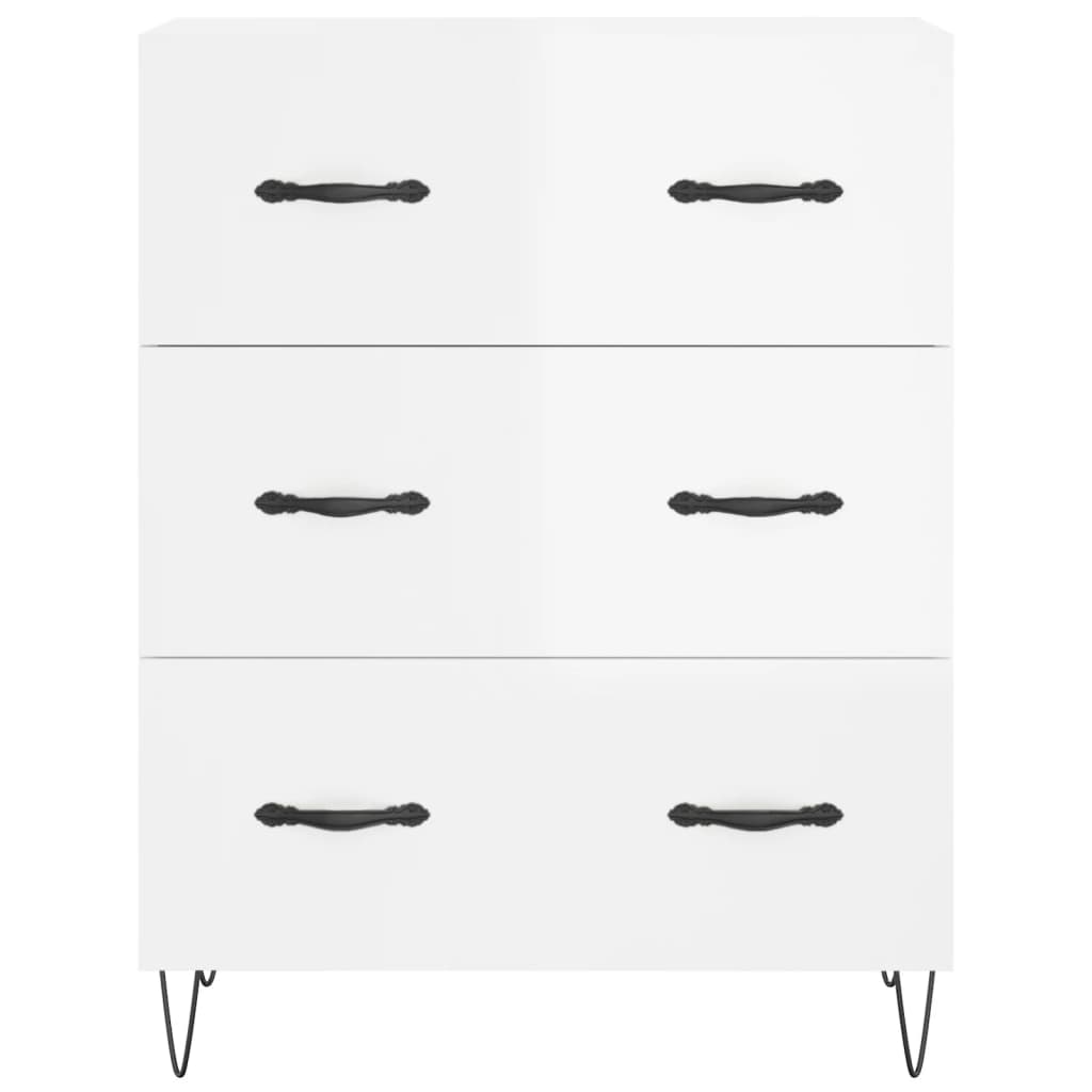 vidaXL Highboard High Gloss White 69.5x34x180 cm Engineered Wood