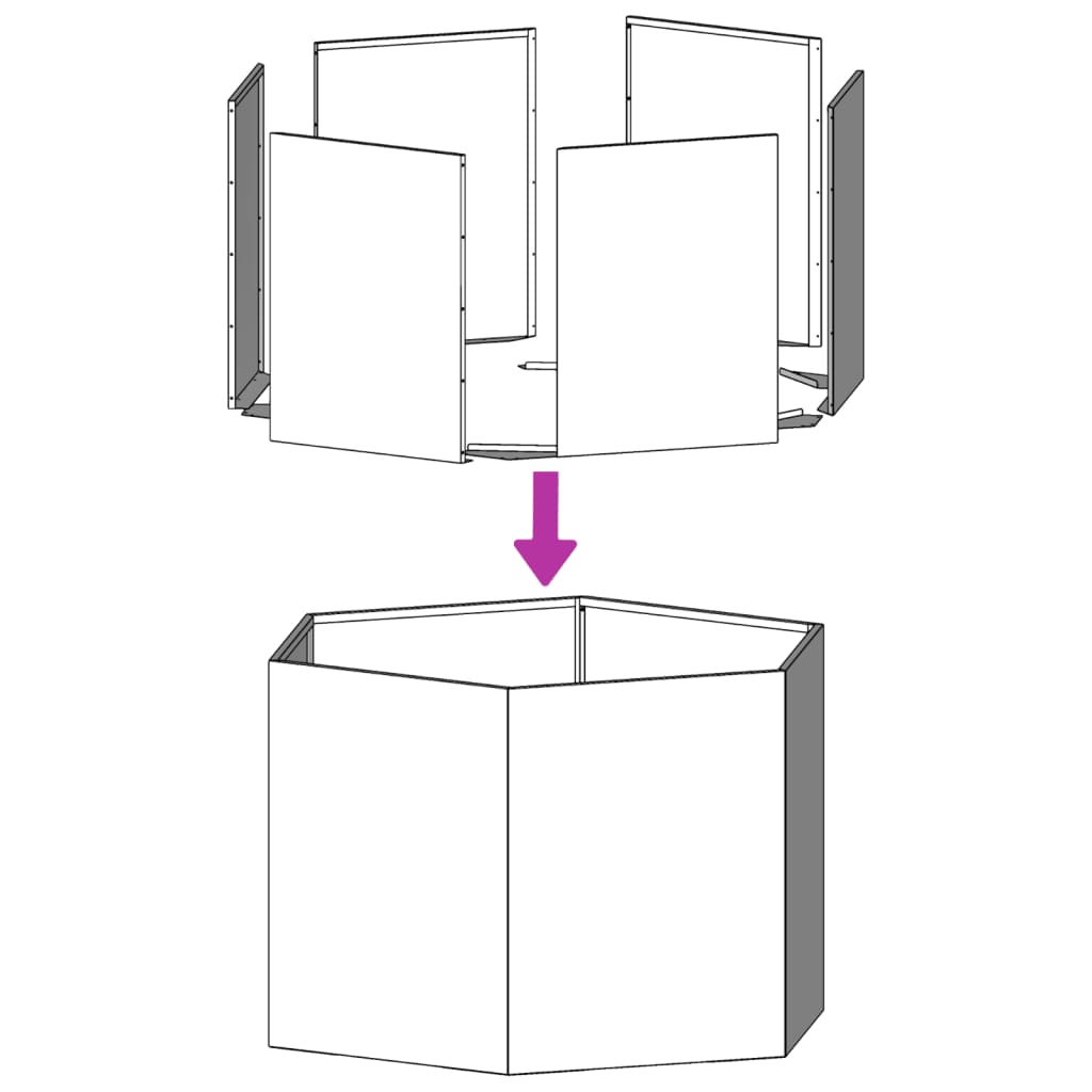 vidaXL Garden Planter White Hexagon 46x40x45 cm Steel