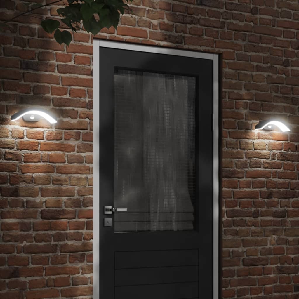 vidaXL Outdoor LED Wall Light with Sensor Black Die-cast Aluminium