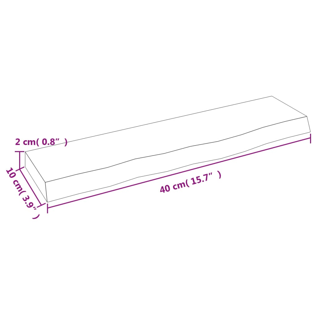 vidaXL Wall Shelf Light Brown 40x10x2 cm Treated Solid Wood Oak