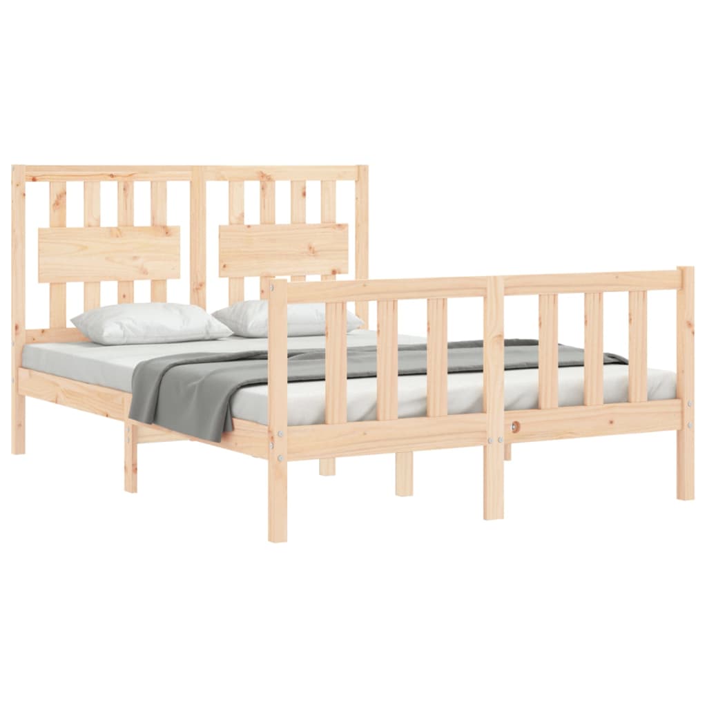 vidaXL Bed Frame without Mattress Small Double Solid Wood Pine