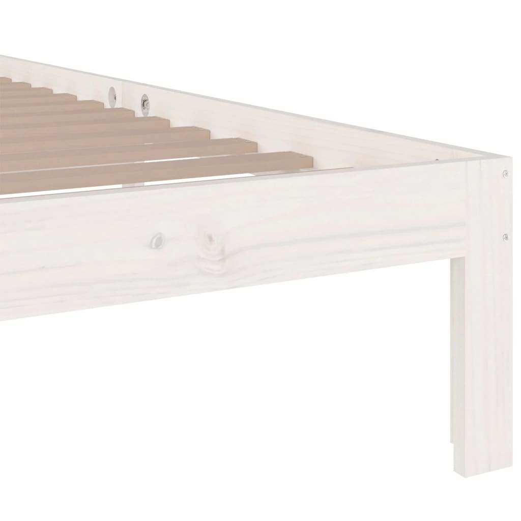 vidaXL Bed Frame without Mattress White Solid Wood 100x200 cm