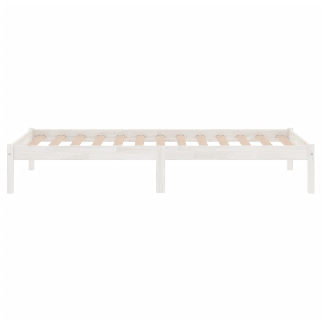 vidaXL Bed Frame without Mattress White Solid Wood 100x200 cm