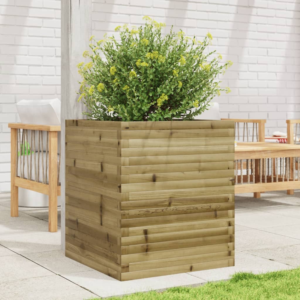 vidaXL Garden Planter 60x60x68.5 cm Impregnated Wood Pine