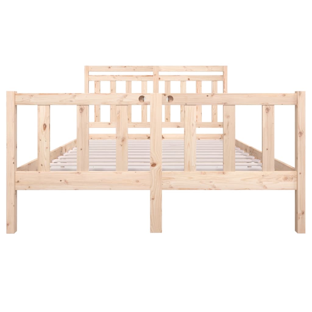 vidaXL Bed Frame without Mattress Solid Wood 140x190 cm (810062+814094)