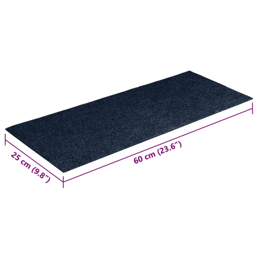 vidaXL Self-adhesive Stair Mats Rectangular 15 pcs 60x25 cm Blue