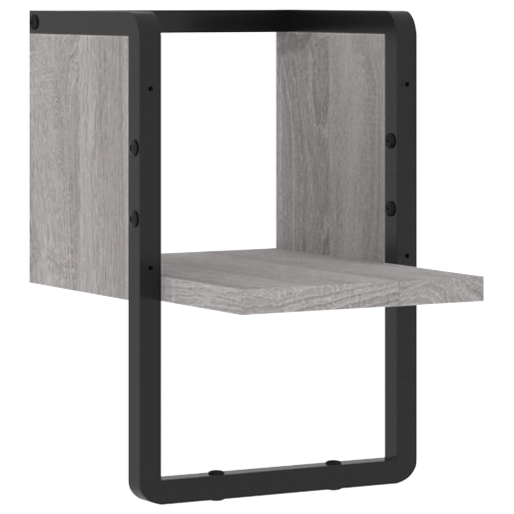 vidaXL Wall Shelf with Bar Grey Sonoma 20x25x30 cm