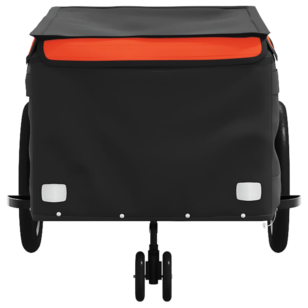 vidaXL Bike Trailer Black and Orange 45 kg Iron