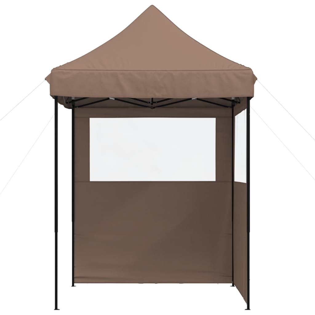 vidaXL Foldable Party Tent Pop-Up with 2 Sidewalls Brown