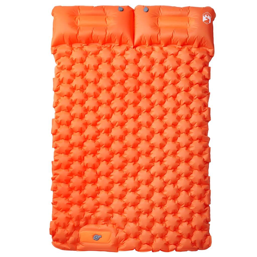 vidaXL Self Inflating Camping Mattress with Pillows 2-Person Orange