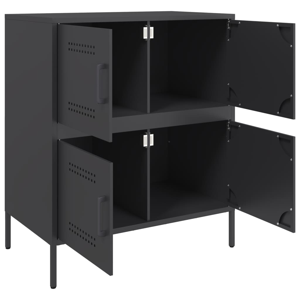 vidaXL Sideboard Black 68x39x79 cm Steel