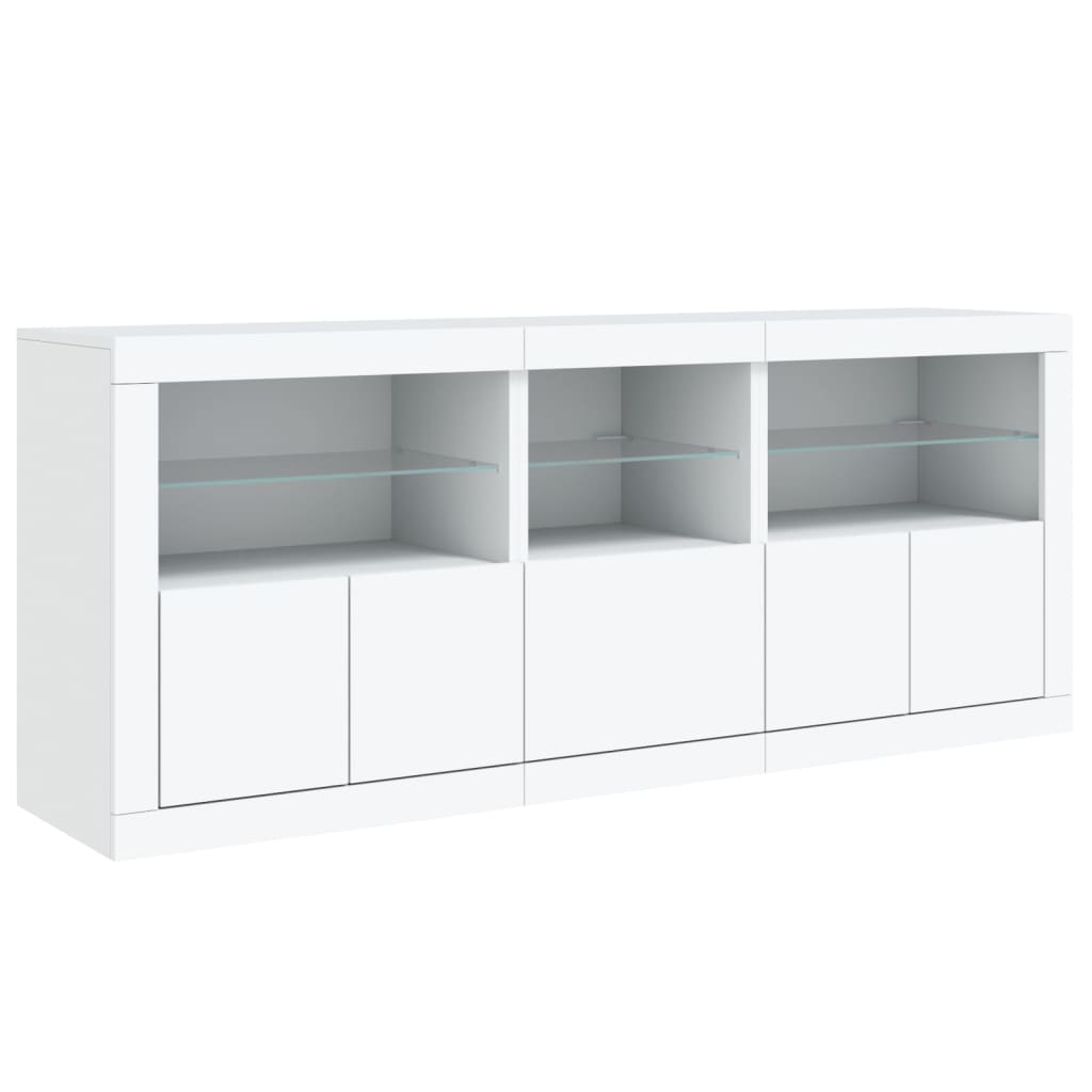 vidaXL Sideboard with LED Lights White 162x37x67 cm