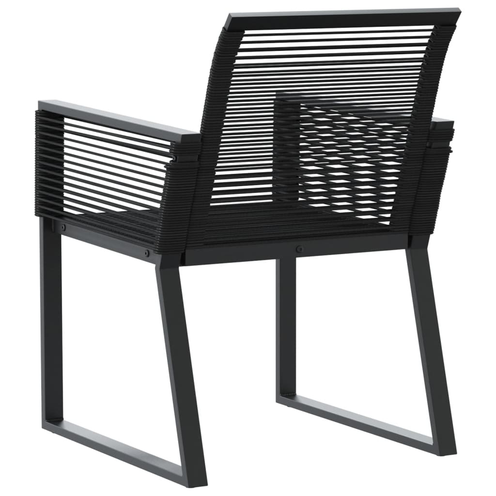 vidaXL Garden Chairs 4 pcs Black Poly Rattan