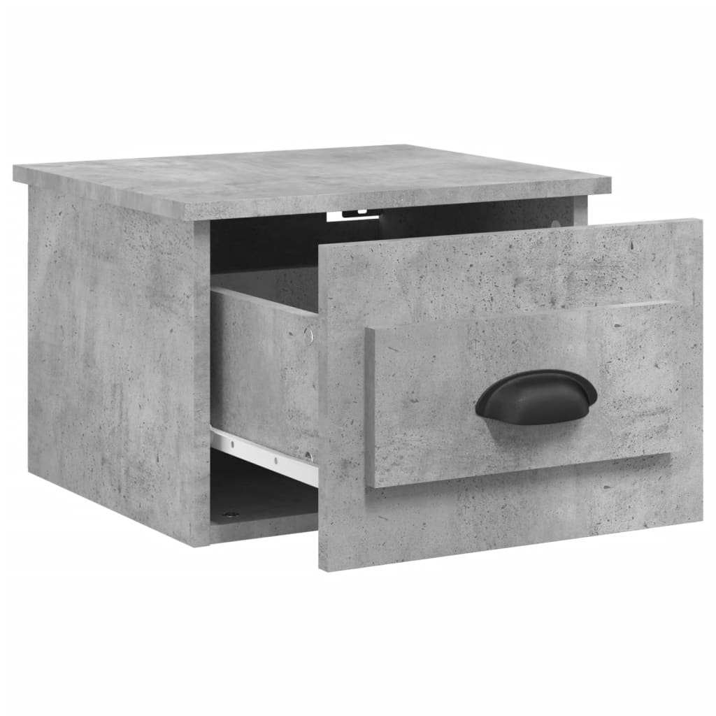 vidaXL Wall-mounted Bedside Cabinet Concrete Grey 41.5x36x28cm