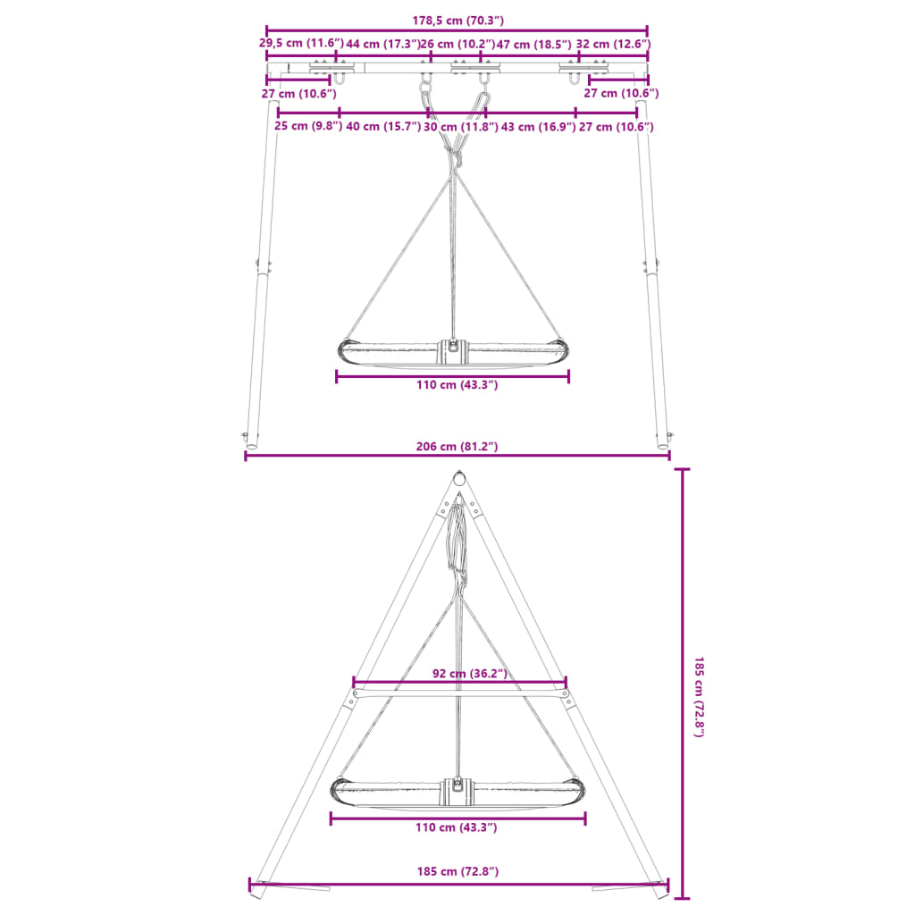 vidaXL Outdoor Swing Set with Saucer Swing