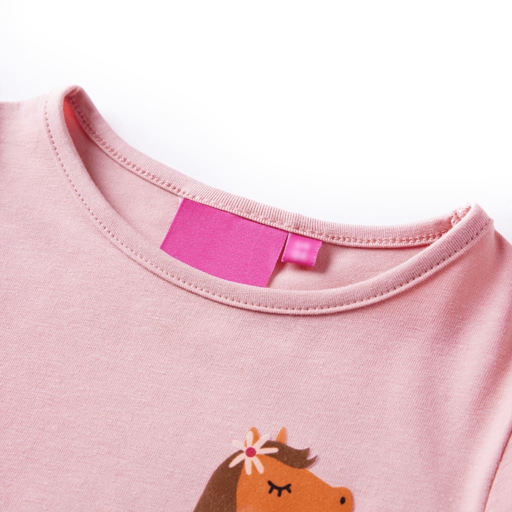 Kids' T-shirt with Long Sleeves Light Pink 92