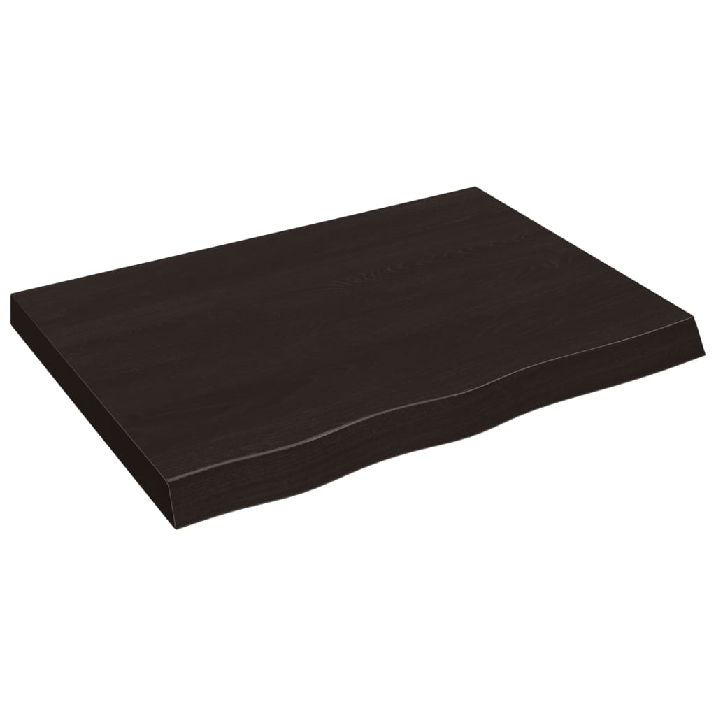 vidaXL Bathroom Countertop Dark Brown 80x60x(2-6) cm Treated Solid Wood