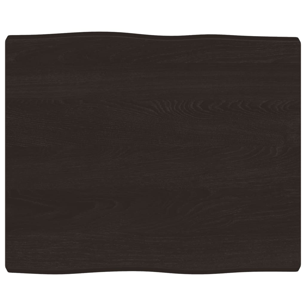 vidaXL Table Top Dark Brown 60x50x(2-4) cm Treated Solid Wood Live Edge