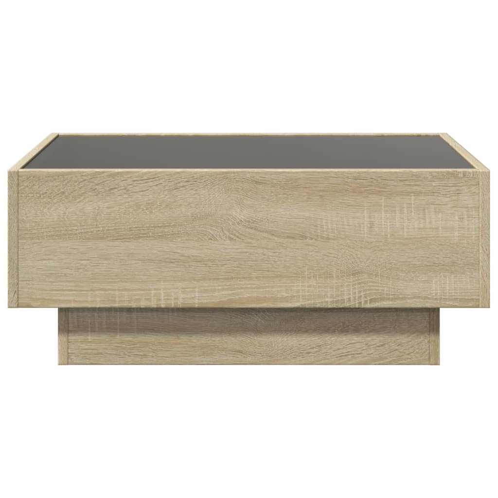 vidaXL Coffee Table with LED Sonoma Oak 70x50x30 cm Engineered Wood