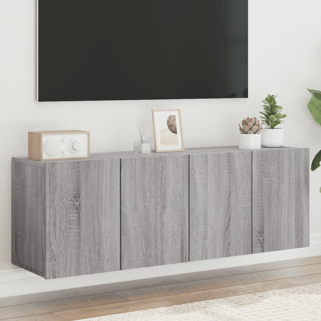 vidaXL TV Cabinets Wall-mounted 2 pcs Grey Sonoma 60x30x41 cm