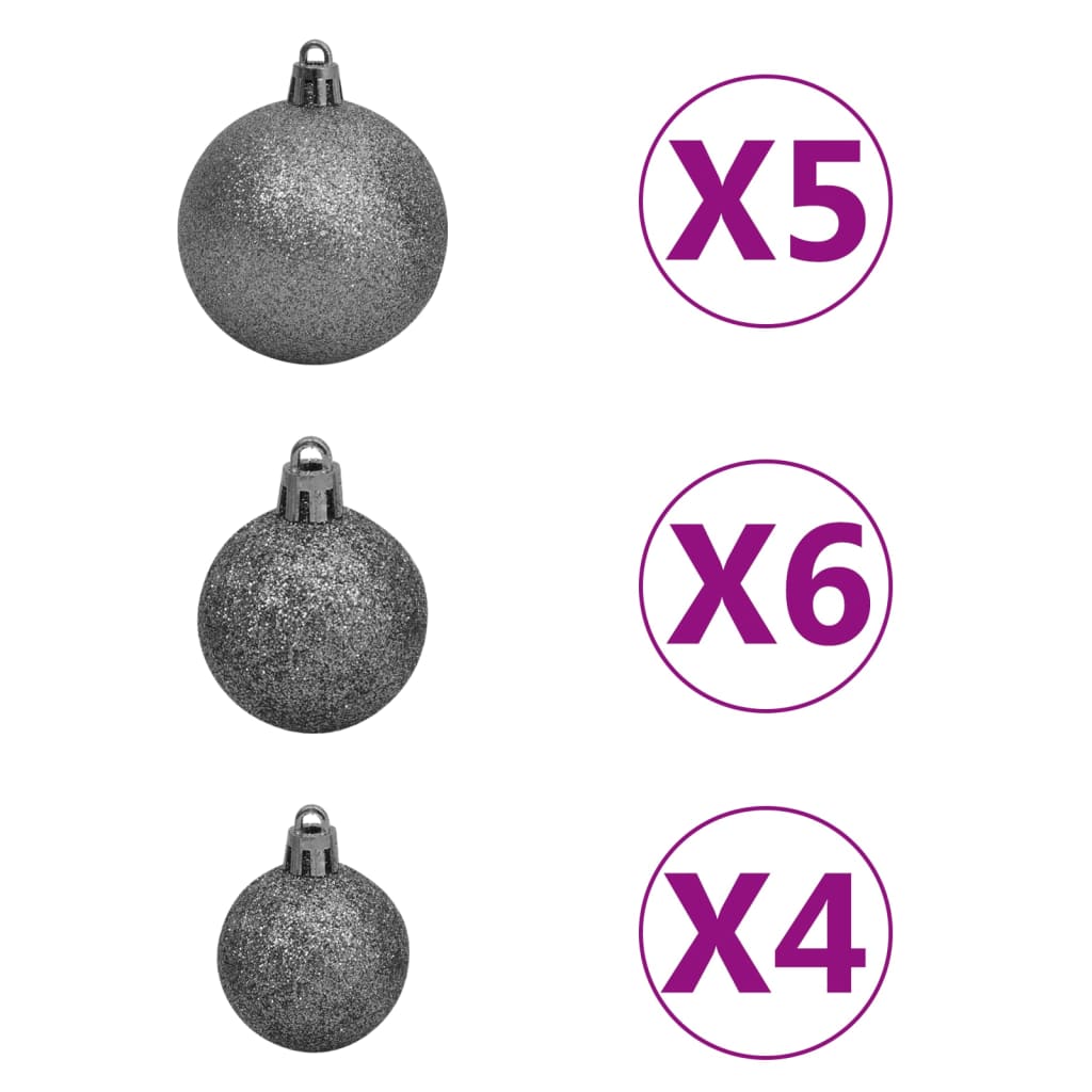 vidaXL Artificial Half Pre-lit Christmas Tree with Ball Set White 240 cm