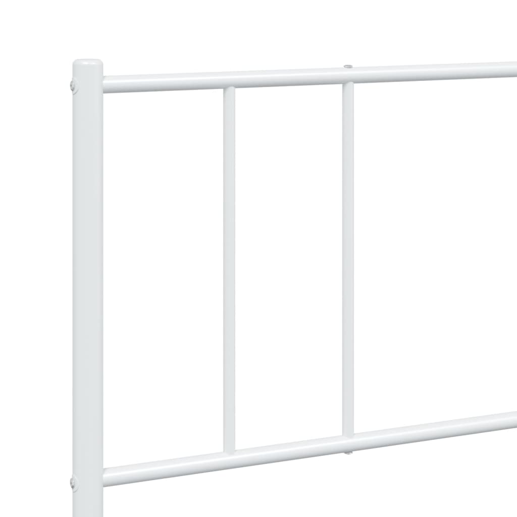 vidaXL Metal Bed Frame without Mattress with Footboard White 193x203 cm