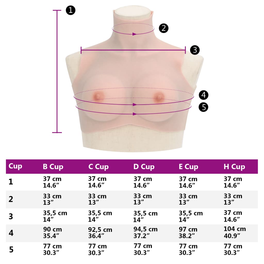 vidaXL Silicone Breastplate Caucasian C Cup