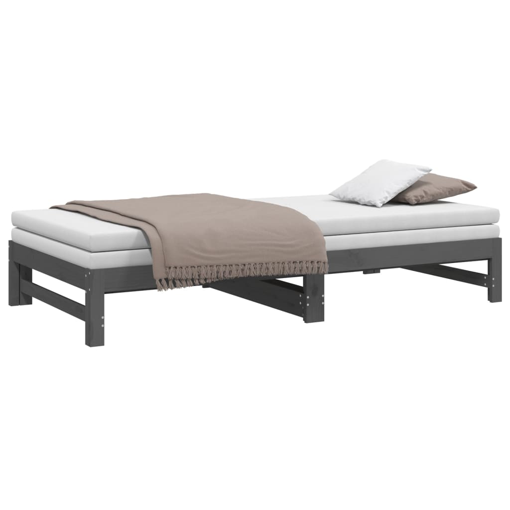 vidaXL Pull-out Day Bed without Mattress Grey 2x(90x200) cm