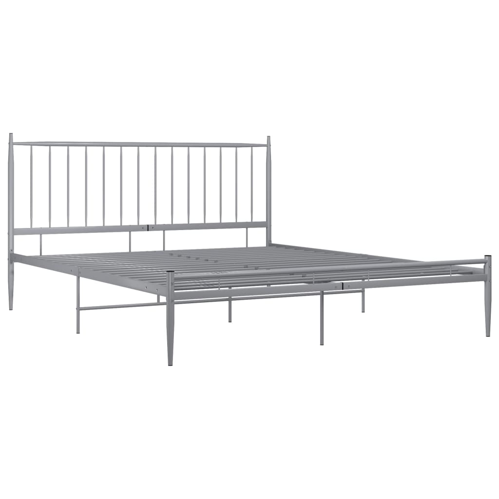 vidaXL Bed Frame without Mattress Grey Metal 200x200 cm