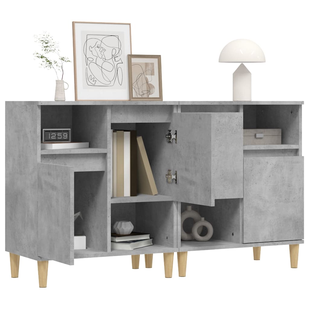 vidaXL Sideboards 2 pcs Concrete Grey 60x35x70 cm Engineered Wood