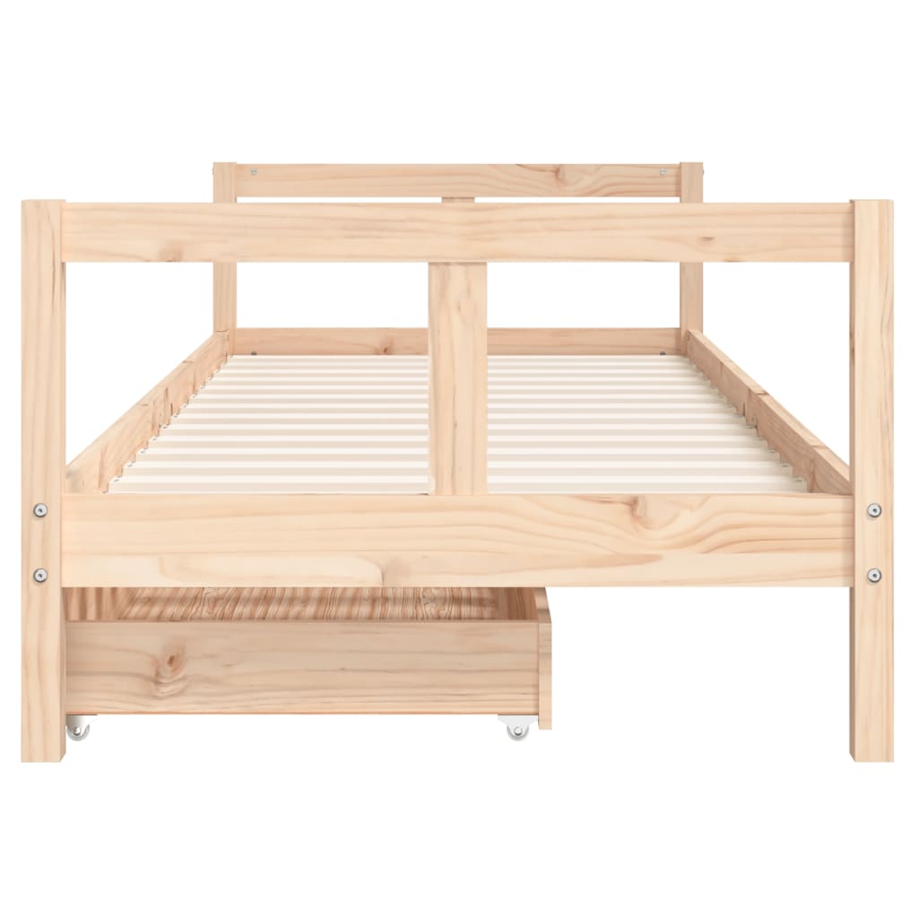 vidaXL Kids Bed Frame with Drawers 80x200 cm Solid Wood Pine