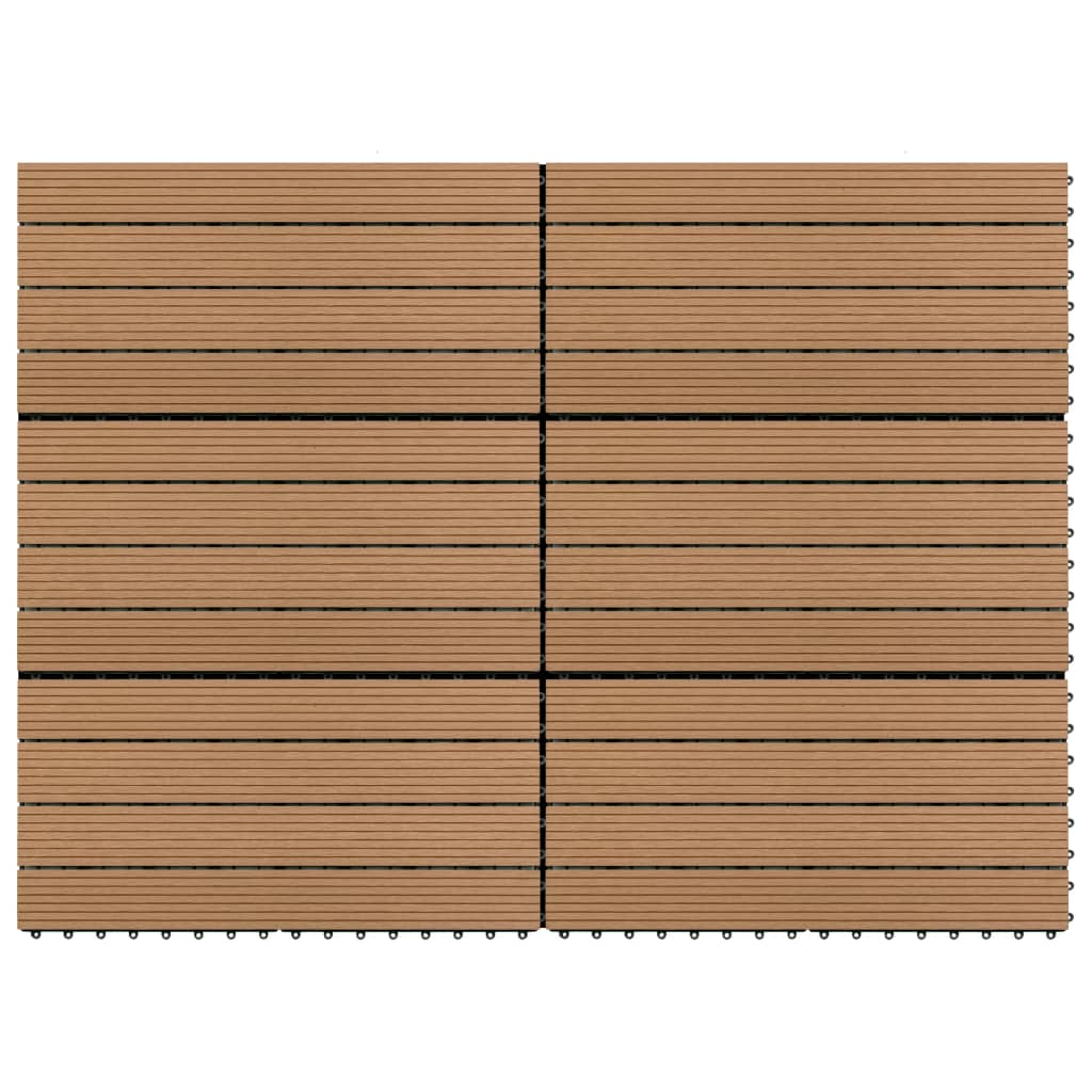 vidaXL Decking Tiles 6 pcs WPC 60x30 cm 1.08 m² Brown