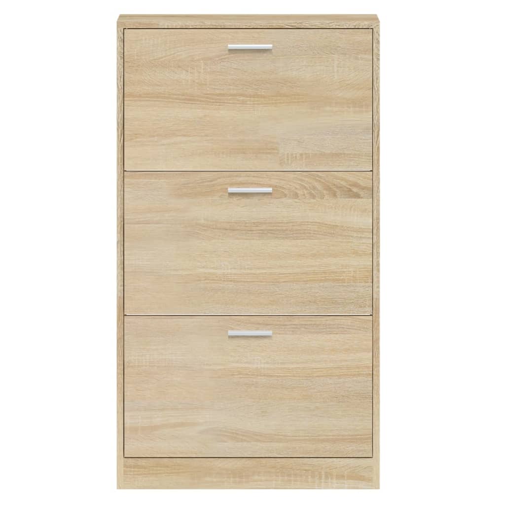 vidaXL Shoe Cabinet Oak 59x17x108 cm Engineered Wood