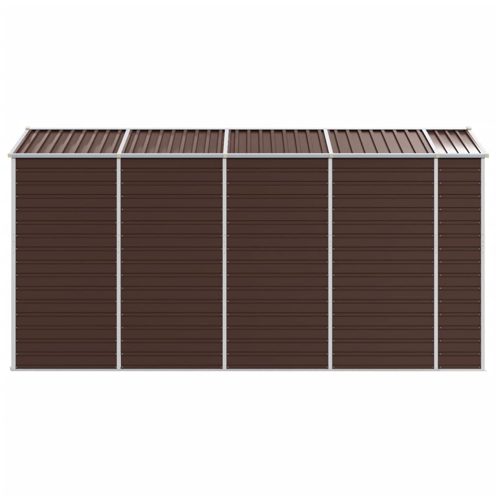 vidaXL Garden Shed Brown 191x385x198 cm Galvanised Steel