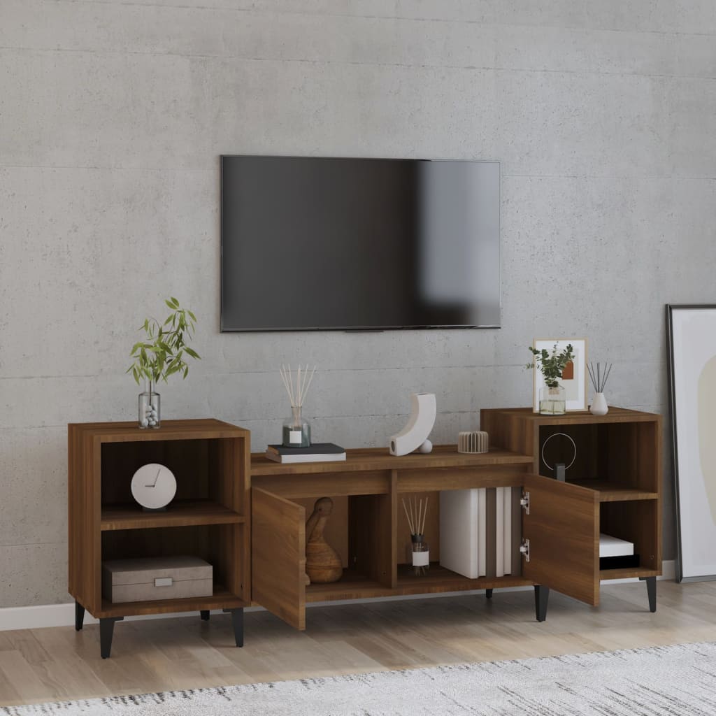 vidaXL TV Cabinet Brown Oak 160x35x55 cm Engineered Wood