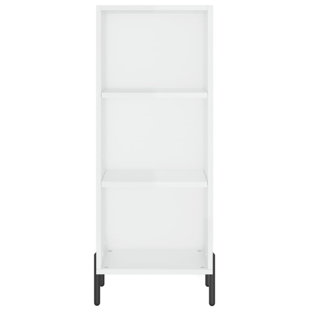 vidaXL Highboard High Gloss White 34.5x34x180 cm Engineered Wood