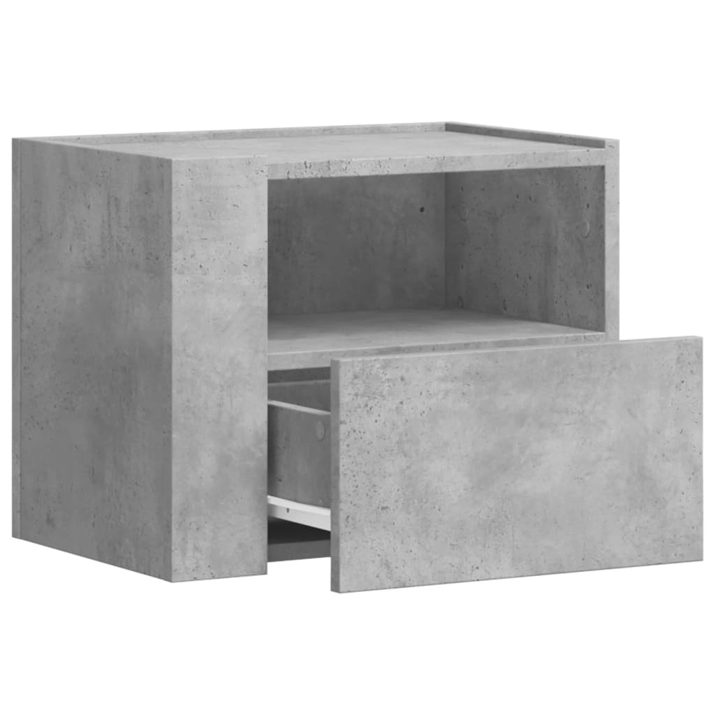 vidaXL Wall-mounted Bedside Cabinets 2 pcs Concrete Grey 45x30x35 cm