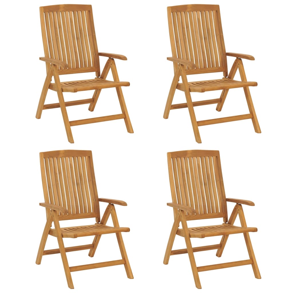 vidaXL Reclining Garden Chairs 4 pcs Solid Wood Teak