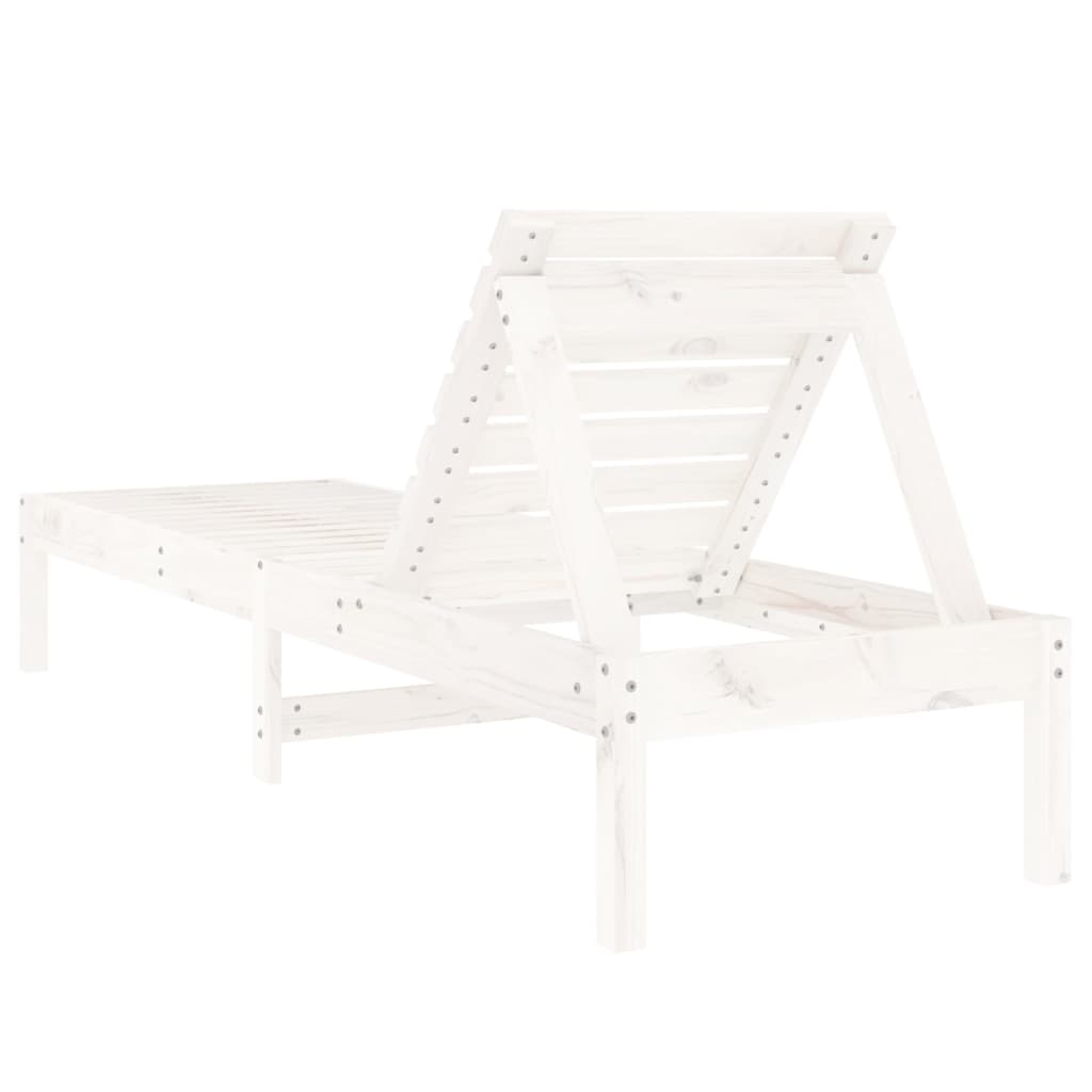 vidaXL Sun Loungers 2 pcs White 199.5x60x74 cm Solid Wood Pine