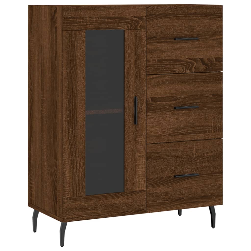 vidaXL Highboard Brown Oak 69.5x34x180 cm Engineered Wood