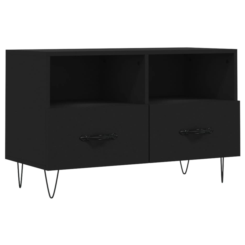 vidaXL TV Cabinet Black 80x36x50 cm Engineered Wood