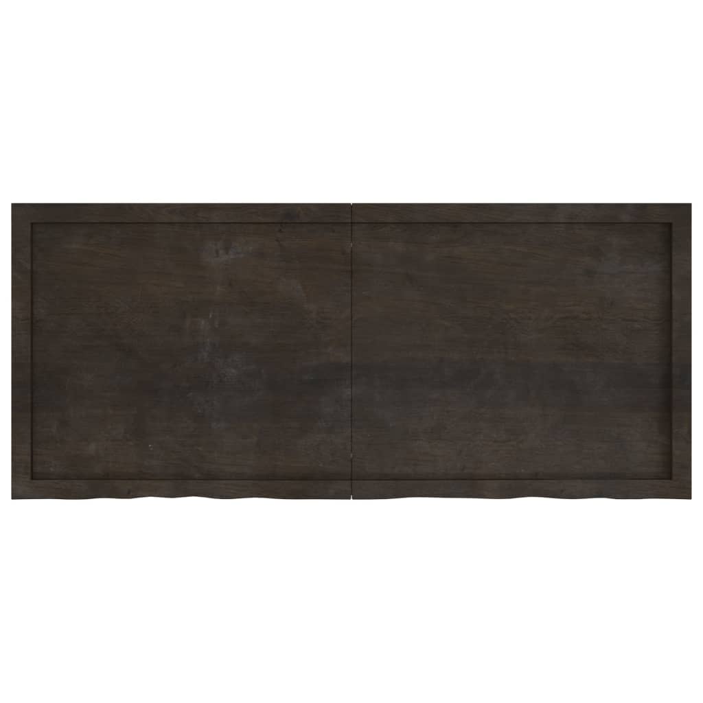 vidaXL Bathroom Countertop Dark Brown 140x60x(2-6) cm Treated Solid Wood