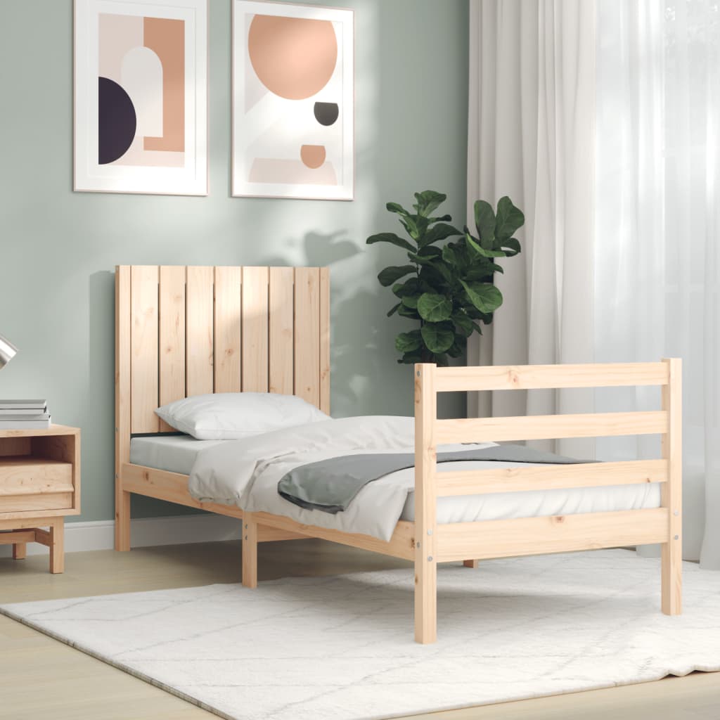 vidaXL Bed Frame without Mattress Small Single Solid Wood