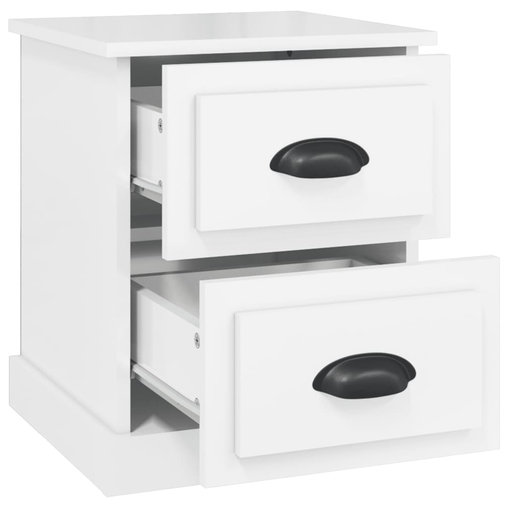 vidaXL Bedside Cabinet High Gloss White 39x39x47.5 cm Engineered Wood