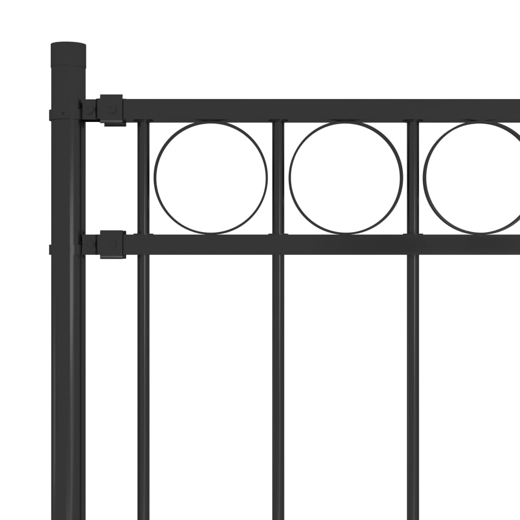 vidaXL Garden Fence Steel 1.7x1.2 m Black