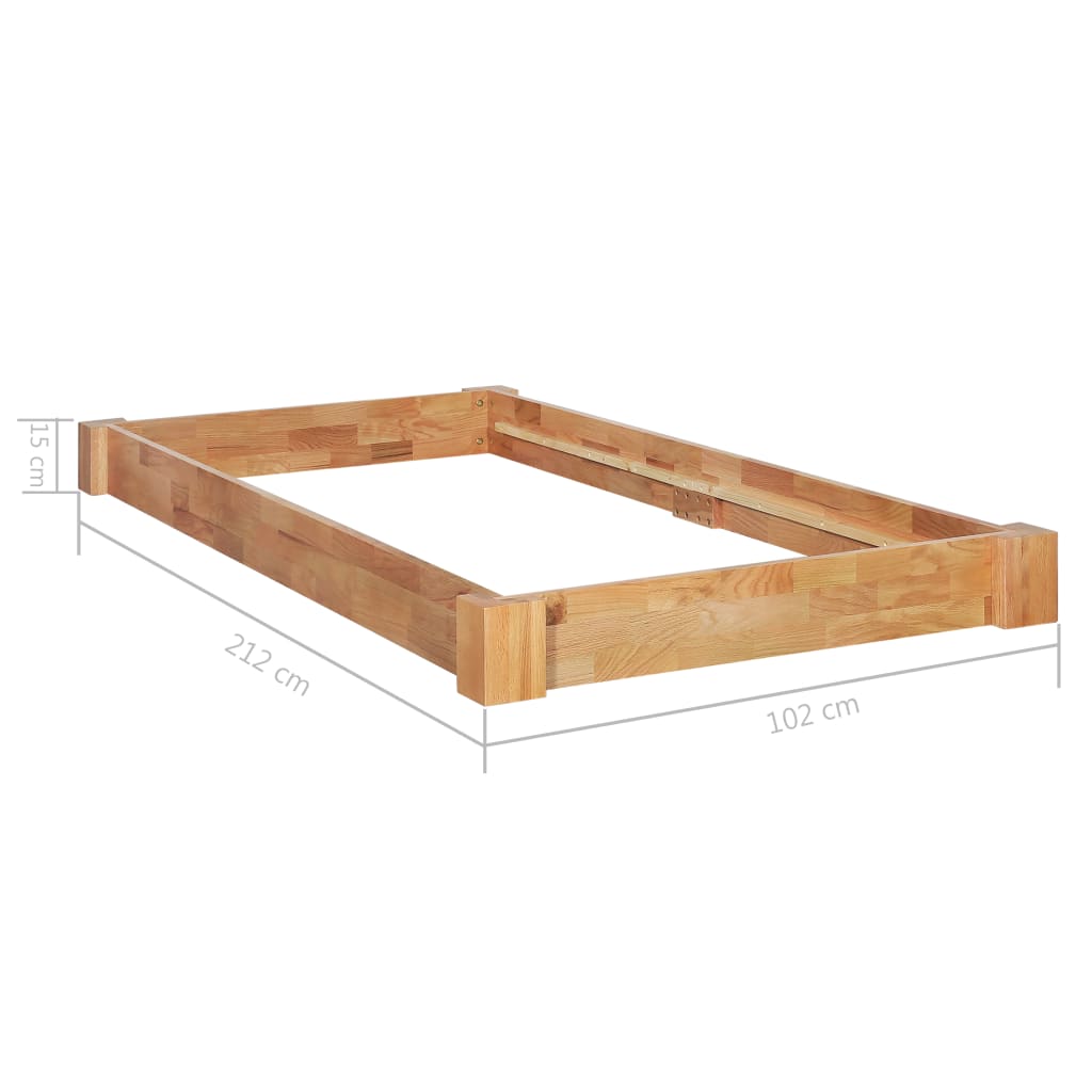 vidaXL Bed Frame without Mattress Solid Oak Wood 90x200 cm