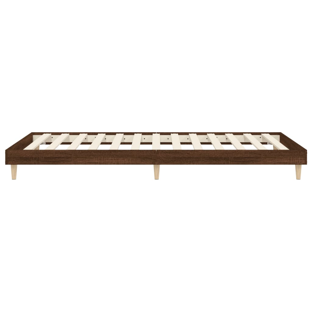 vidaXL Bed Frame without Mattress Brown Oak 90x200 cm Engineered Wood