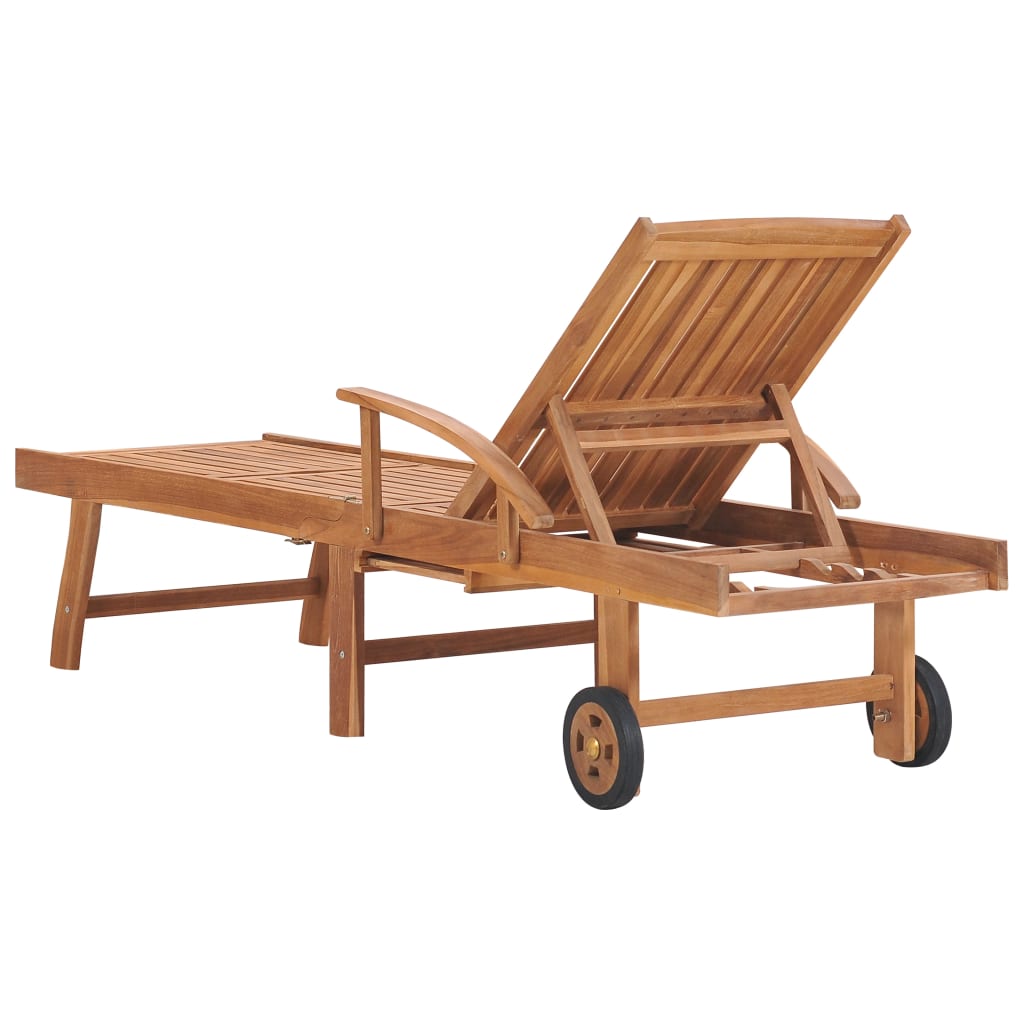 vidaXL Sun Loungers 2 pcs Solid Teak Wood