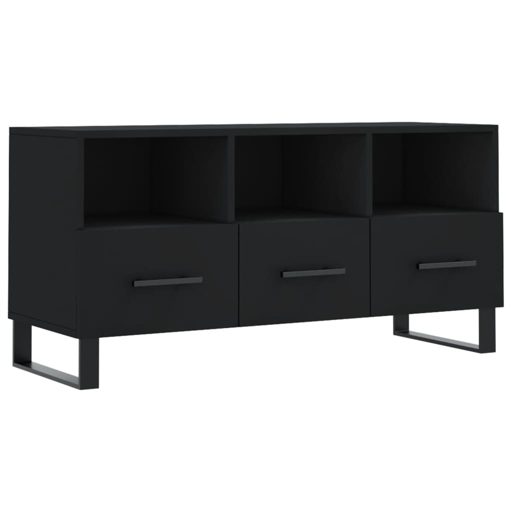 vidaXL TV Cabinet Black 102x36x50 cm Engineered Wood